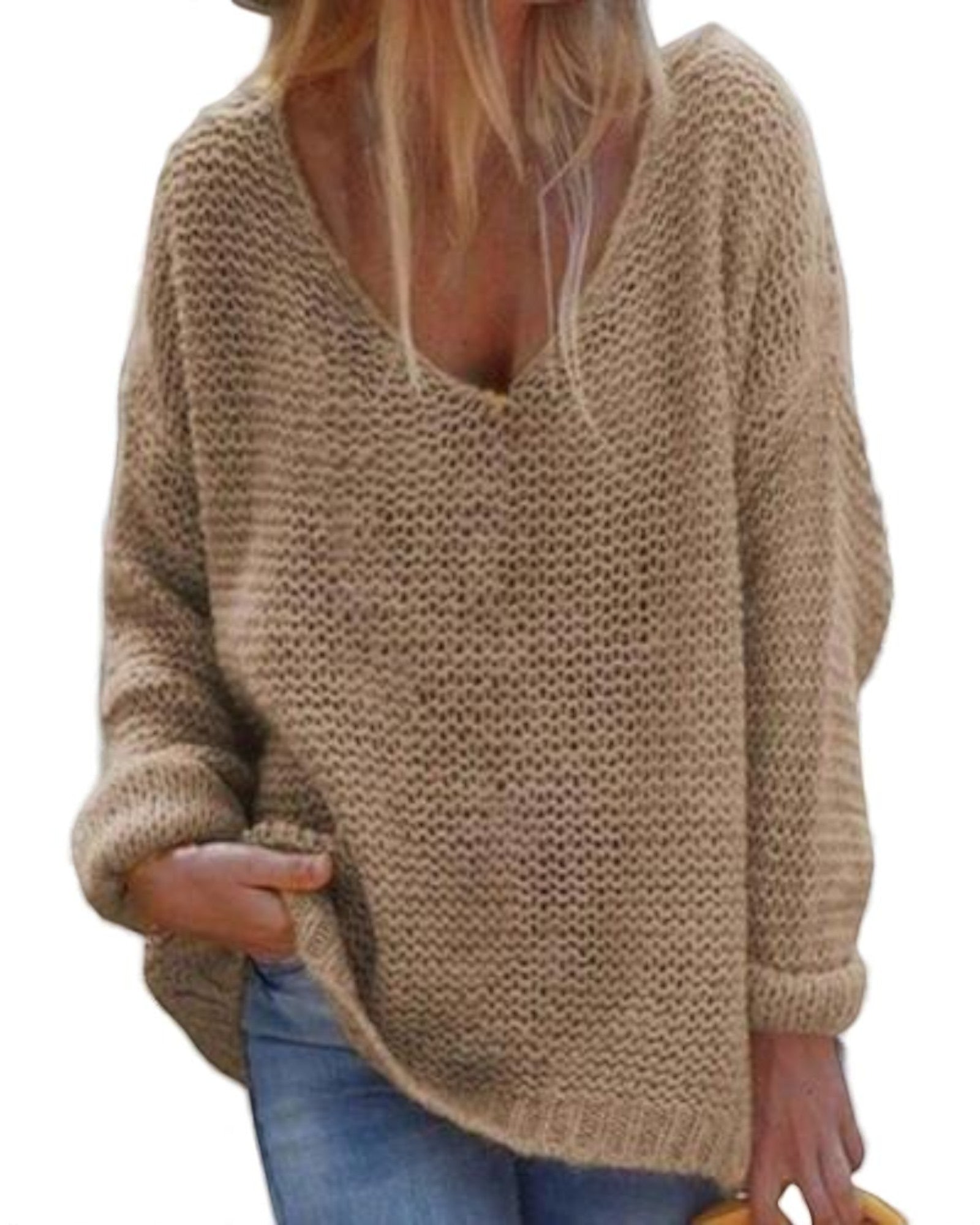 Milena Leichter Strickpullover mit V-Ausschnitt