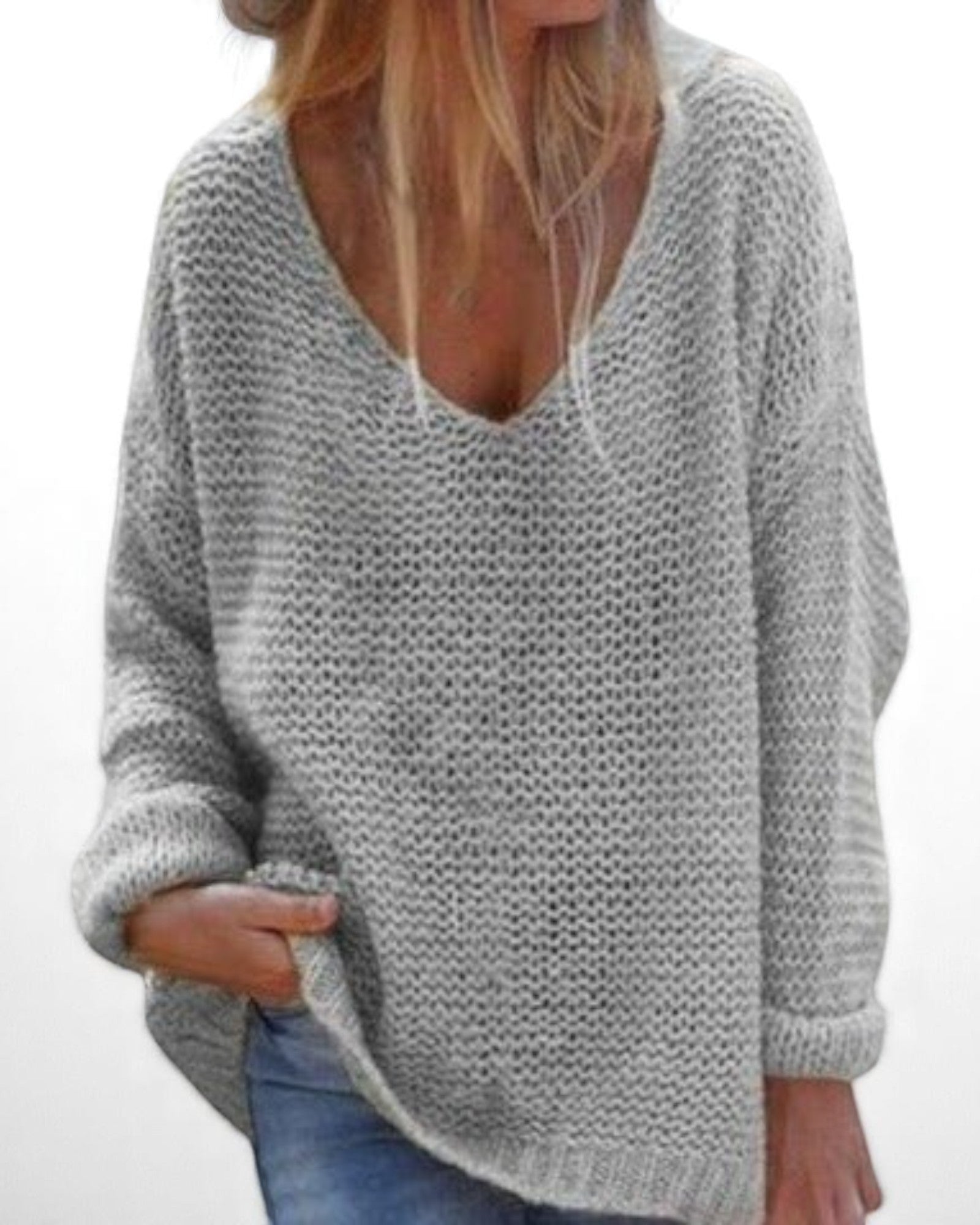 Milena Leichter Strickpullover mit V-Ausschnitt