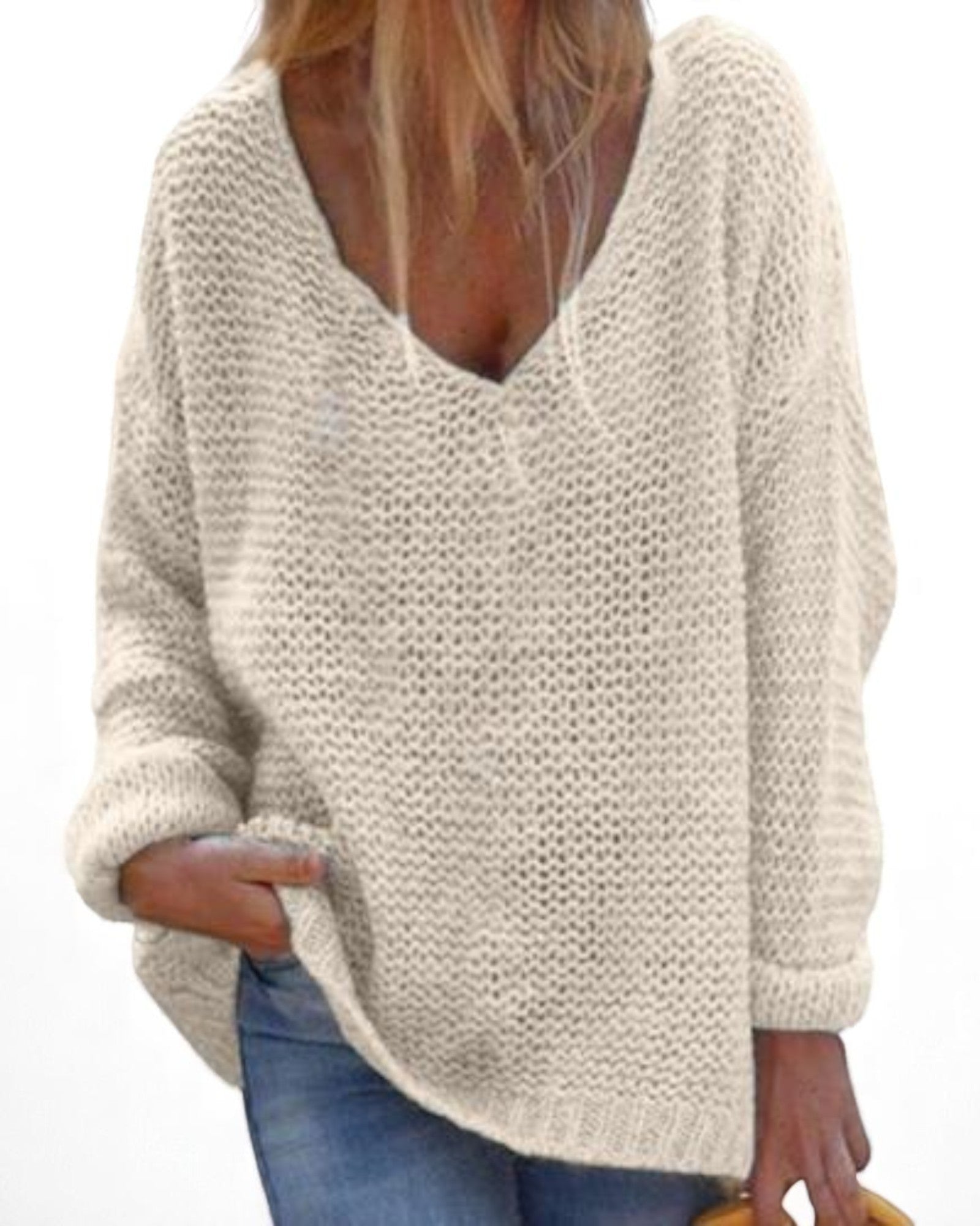 Milena Leichter Strickpullover mit V-Ausschnitt