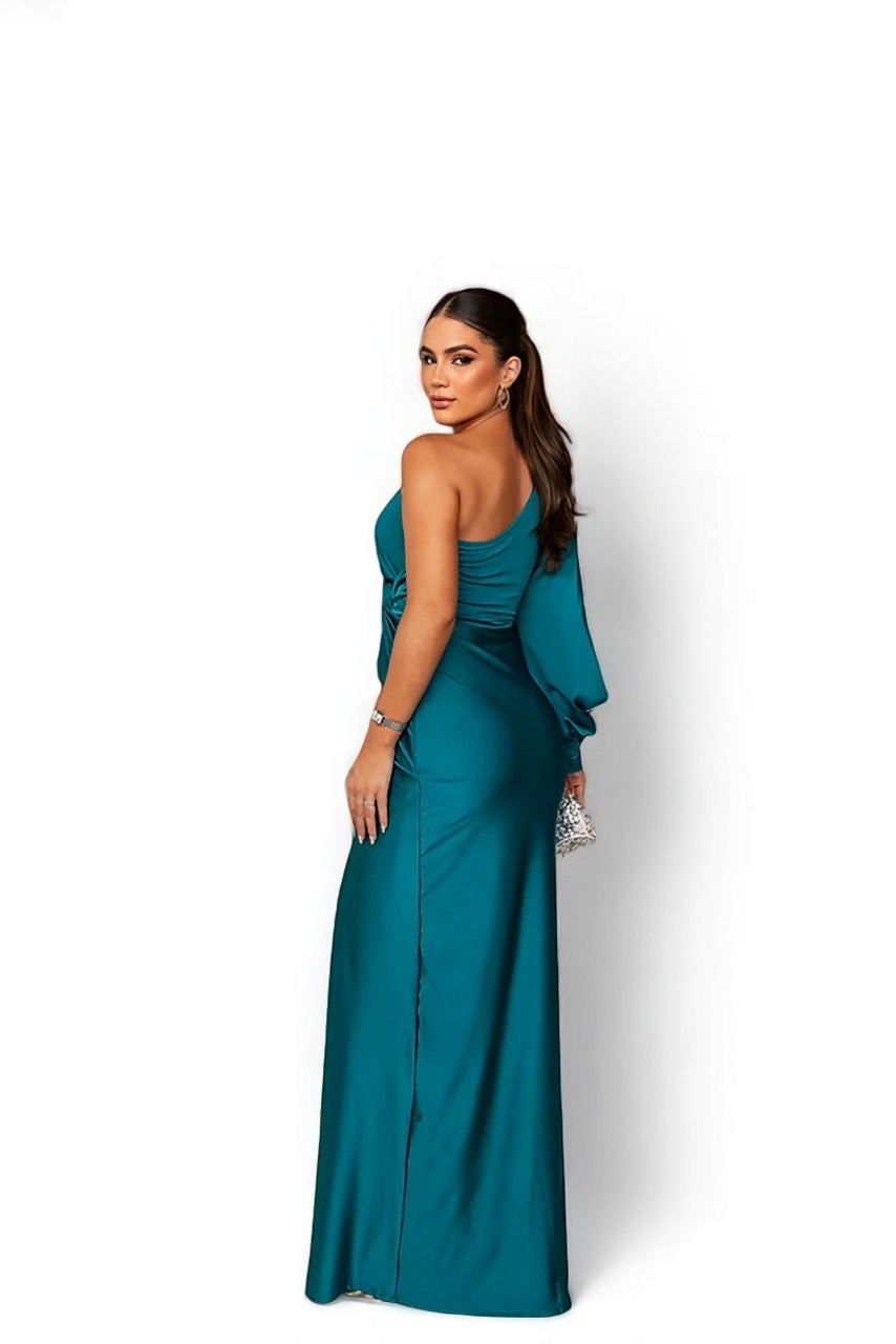 Misea Elegantes Maxikleid aus Satin mit einem Schulterträger